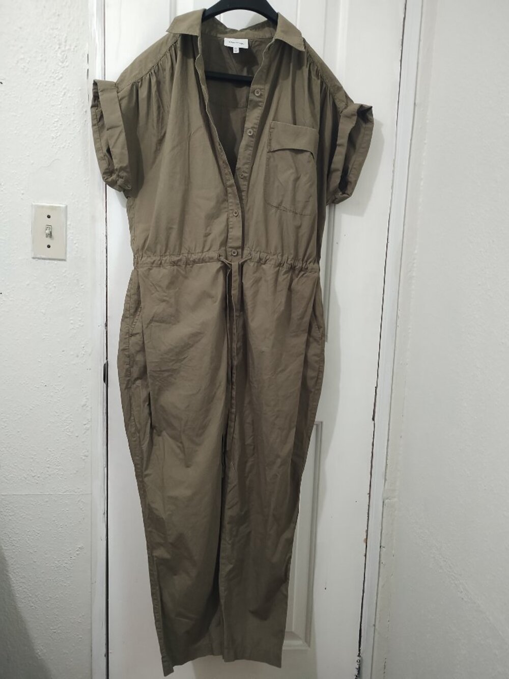 Cotton Utility Jumpsuit XS Travel Safari Resort Work Fall Lounge Olive Layer Boh